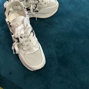 White Floral Sneakers